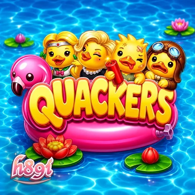 Tampilan visual slot Quackers dengan karakter bebek yang ceria